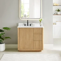 Altair Clayton 36" Free Standing Single Basin Vanity Set with Cabinet and Engineered Stone Vanity Top
