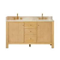 Altair Cedar 60" Free Standing Double Basin Vanity Set with Cabinet and Engineered Stone Vanity Top