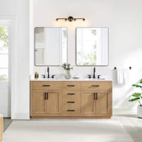 Altair Gavino 72" Free Standing Double Basin Vanity Set with Cabinet, Stone Composite Vanity Top, and Framed Mirror