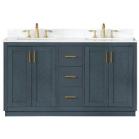 Altair Gazsi 60" Free Standing Double Basin Vanity Set with Cabinet and Stone Composite Vanity Top