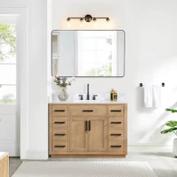 Altair Gavino 48" Free Standing Single Basin Vanity Set with Cabinet, Stone Composite Vanity Top, and Framed Mirror