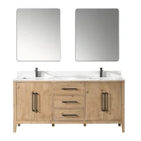 Altair Laurel 72" Free Standing Double Basin Vanity Set with Cabinet, Quartz Vanity Top, and Framed Mirror
