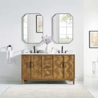 Altair Clara 60" Free Standing Double Basin Vanity Set with Cabinet and Quartz Vanity Top