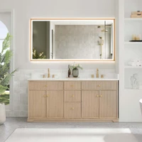 Altair Barnett 72" Free Standing Double Basin Vanity Set with Cabinet and Engineered Stone Vanity Top