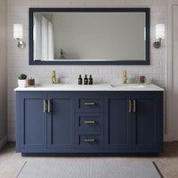 Wyndham Collection Miranda 72" Free Standing Double Basin Vanity Set with Cabinet and Quartz Vanity Top