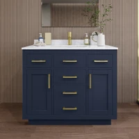 Wyndham Collection Beckett TK 42" Free Standing Single Basin Vanity Set with Cabinet and Cultured Marble Vanity Top