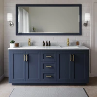 Wyndham Collection Miranda 72" Free Standing Double Basin Vanity Set with Cabinet and Marble Vanity Top