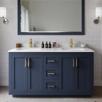 Wyndham Collection Miranda 60" Free Standing Double Basin Vanity Set with Cabinet and Cultured Marble Vanity Top