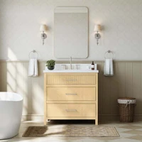 Wyndham Collection Isola 36" Free Standing Single Basin Vanity Set with Cabinet and Quartz Vanity Top