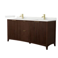 Wyndham Collection Palmilla 72" Free Standing Double Basin Vanity Set with Cabinet and Quartz Vanity Top