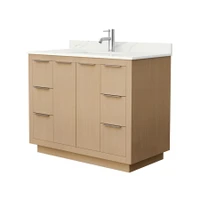 Wyndham Collection Maroni 42" Free Standing Single Basin Vanity Set with Cabinet and Quartz Vanity Top