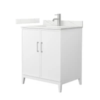 Wyndham Collection Elan 30" Free Standing Single Basin Vanity Set with Cabinet and Quartz Vanity Top