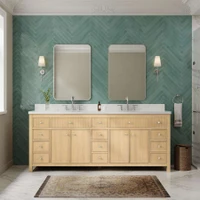 Wyndham Collection Rian 84" Free Standing Double Basin Vanity Set with Cabinet and Quartz Vanity Top