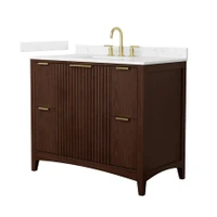 Wyndham Collection Palmilla 42" Free Standing Single Basin Vanity Set with Cabinet and Cultured Marble Vanity Top