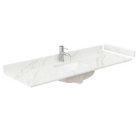 Wyndham Collection Palmilla 60" Free Standing Single Basin Vanity Set with Cabinet and Quartz Vanity Top