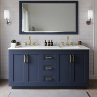Wyndham Collection Miranda 66" Free Standing Double Basin Vanity Set with Cabinet and Quartz Vanity Top
