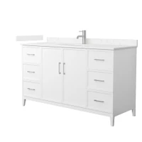 Wyndham Collection Elan 60" Free Standing Single Basin Vanity Set with Cabinet and Cultured Marble Vanity Top