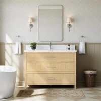 Wyndham Collection Isola 48" Free Standing Single Basin Vanity Set with Cabinet and Quartz Vanity Top