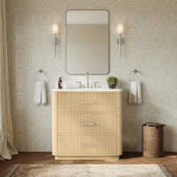Wyndham Collection Francesca 36" Free Standing Single Basin Vanity Set with Cabinet and Quartz Vanity Top
