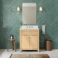 Wyndham Collection Rian 30" Free Standing Single Basin Vanity Set with Cabinet and Quartz Vanity Top
