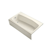 Kohler Villager Collection 60" Three Wall Alcove Bath Tub with Extra 4" Ledge and Left Hand Drain