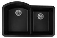 Karran Double Bowl Undermount Kitchen Sink Black Finish 32"x 21" Karran Double Bowl Undermount Kitchen Sink Black Finish 32"x 21"