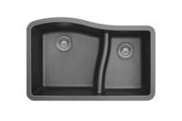 Karren Double Bowl Undermount Kitchen Sink Grey Finish 32"x 21" QU-630 Karren Double Bowl Undermount Kitchen Sink Grey Finish 32"x 21" QU-630