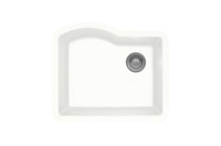 Karren Single Bowl Undermount Kitchen Sink White Finish 24"x 21" QU-671
