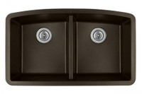 Karran Double Equal Bowl Undermount Kitchen Sink Brown Finish 32-1/2" x 19-1/2" QU-710 Karran Double Equal Bowl Undermount Kitchen Sink Brown Finish 32-1/2" x 19-1/2" QU-710