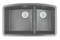 Karran Double Bowl Undermount Kitchen Sink Grey Finish 32-1/2" x 19-1/2" Karran Double Bowl Undermount Kitchen Sink Grey Finish 32-1/2" x 19-1/2"