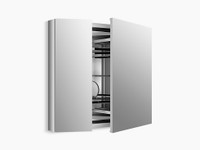 Kohler Verdera® aluminum medicine cabinet with adjustable flip-out flat mirror, 34" W x 30" H Kohler Verdera® aluminum medicine cabinet with adjustable flip-out flat mirror, 34" W x 30" H