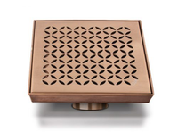 QM Lotus Center Drain 4"x 4" Bronze Finish