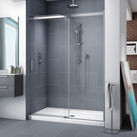 Fleurco NA48-11-40 Nova Apollo in-Line 48 Sliding Door and Fixed Panel With Hardware Finish: Bright Chrome And Glass Type: Clear Glass Fleurco NA48-11-40 Nova Apollo in-Line 48 Sliding Door and Fixed Panel With Hardware Finish: Bright Chrome And Glass Type: Clear Glass
