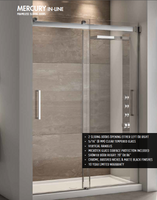 Fleurco | Mercury In-Line Frameless Sliding Doors BYPASS 72