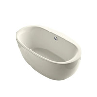 Kohler Sunstruck 66" Free Standing Bath Tub with Fluted Shroud, Lumbar Support, and Center Drain