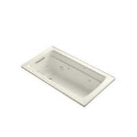 Kohler Archer Collection 60" Drop In Jetted Whirlpool Bath Tub with Reversible Drain