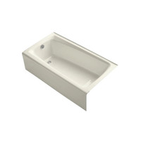 Kohler Mendota Collection 60" Cast Iron Three Wall Alcove Soaking Bath Tub with Left Hand Drain