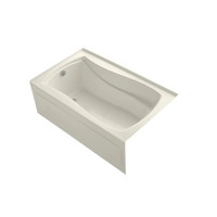 Kohler Mariposa Collection 60" Three Wall Alcove Soaking Bath Tub with Left Hand Drain, Apron, Tile Flange and Textured Bottom
