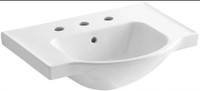 Kohler Veer 24" Pedestal Bathroom Sink with Three Holes Drilled and Overflow