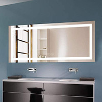 Star 71 x 32 in Horizontal Dimmable LED Bathroom Mirror with Anti-Fog, Dimmable and Bluetooth Function Vertical and Horizontal Mount