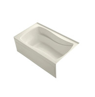 Kohler Mariposa Collection 60" Three Wall Alcove Soaking Bath Tub with Right Hand Drain, Apron, Tile Flange and Textured Bottom