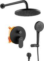 Royal Midnight Skye Matte Black 2 Way Shower System Set 9" Rain Head with Valve Included Royal Midnight Skye Matte Black 2 Way Shower System Set 9" Rain Head with Valve Included