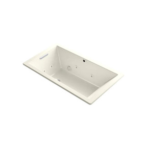 Kohler Underscore Rectangle 66" Drop In Acrylic Air / Whirlpool Tub with Reversible Drain