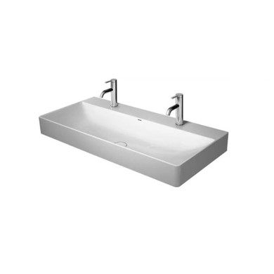 Duravit DuraSquare 39-3/8" Rectangular Ceramic Wall Mounted Bathroom Sink - Faucet Not Included