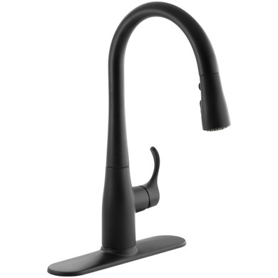 Kohler Simplice Single-Hole or Three-Hole Kitchen Sink Faucet with 15-3/8" Pull-Down Spout, DockNetik Magnetic Docking System, and a 3-Function Sprayhead  Featuring Sweep Spray