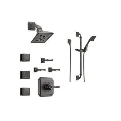 Brizo Sensori Custom Thermostatic Shower System with Showerhead, Volume Controls, Body Sprays, and Hand Shower -  Valves Included