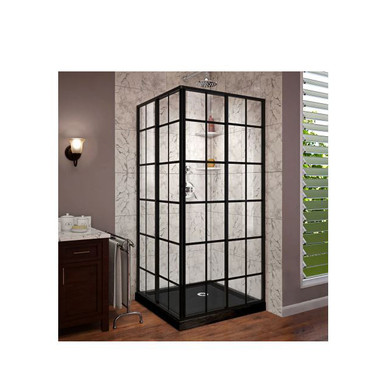 42" D x 42" W x 74 3/4" H Framed Sliding Shower Enclosure and Acrylic Base