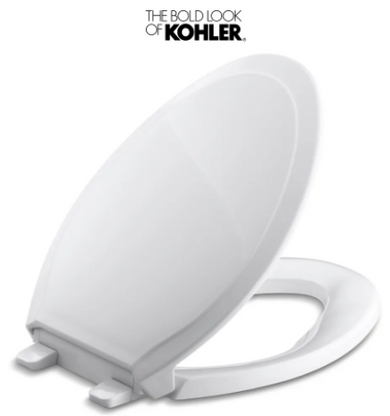 Kohler Rutledge Q3 Elongated Closed-Front Toilet Seat with Quiet-Close Technology, Quick-Attach Hinges and Grip-Tight Bumpers