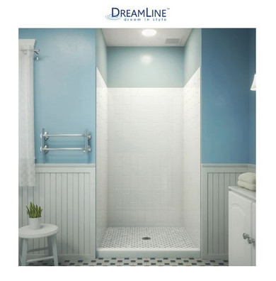 DreamLine QWALL-VS 32 - 36" W x 41" D x 76" H Acrylic Backwall Shower Kit