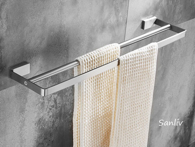 Royal Costa Double Towel Bar in Brushed Stainless Steel
